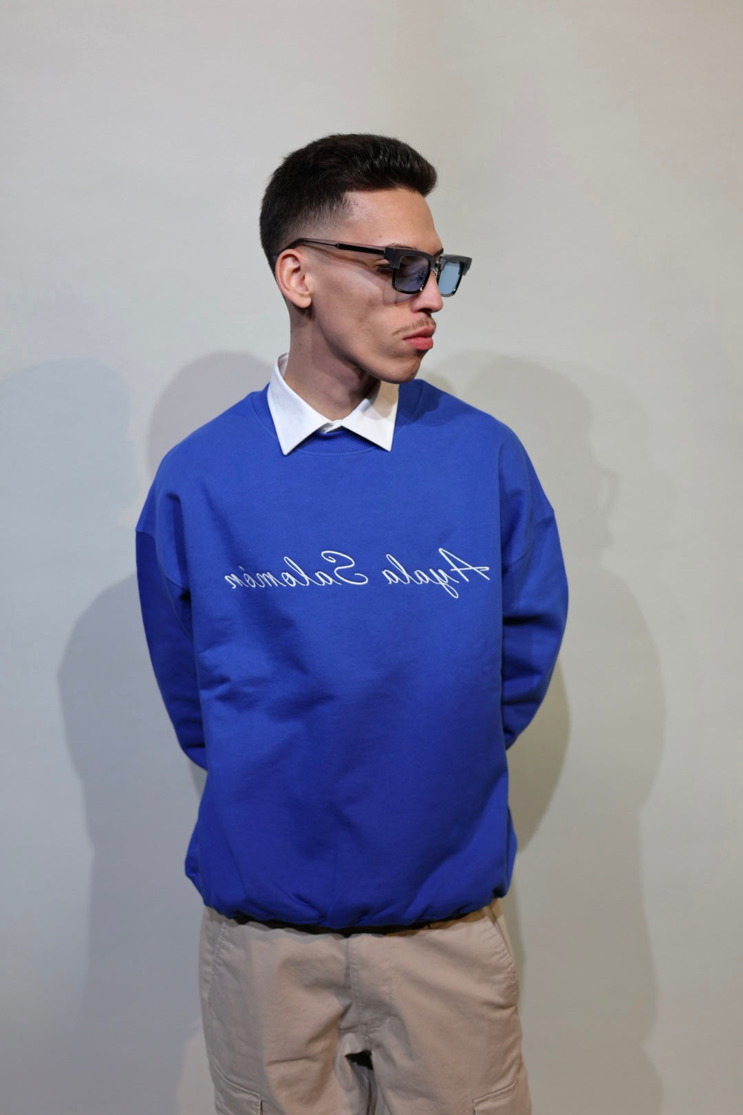COBALT BLUE Reverse Sweater